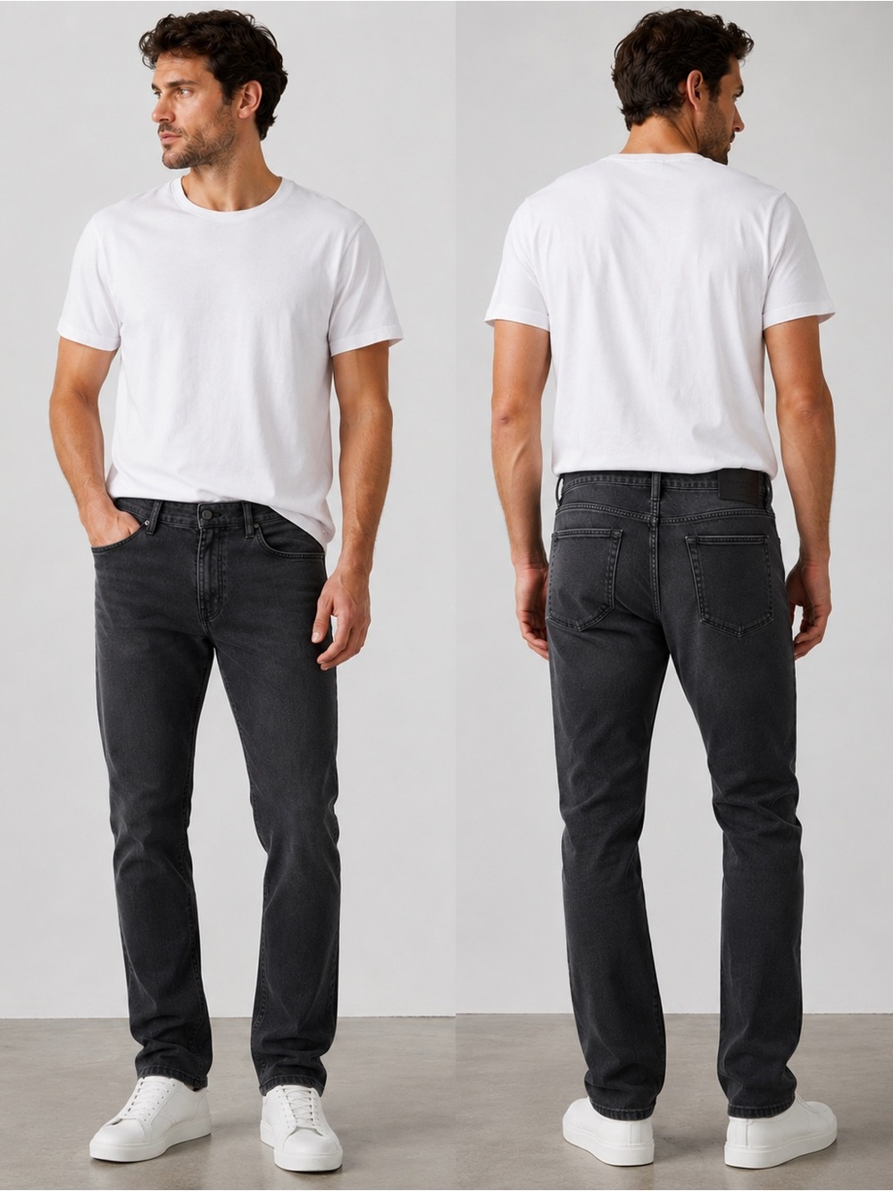 J Brand Mick Straight Skinny Jeans Charcoal Black Stretch Denim Size 36 x 28